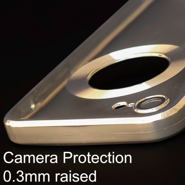 Silver 6D Chrome Logo Cut Transparent Case for Apple iphone 7