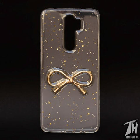 Transparent Golden Ribbon Silicone Case for Redmi Note 8 pro