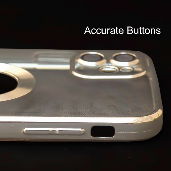 Silver 6D Chrome Logo Cut Transparent Case for Apple iphone 11