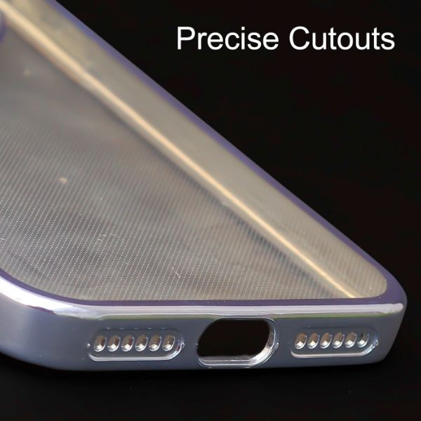 Blue 6D Chrome Logo Cut Transparent Case for Apple iphone SE 2