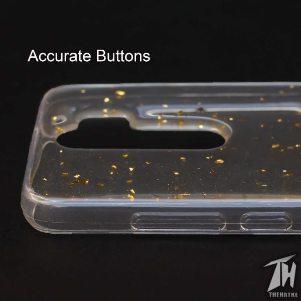 Transparent Golden Ribbon Silicone Case for Redmi Note 8 pro
