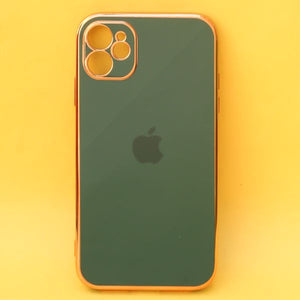 Green Finishble Gold ring Silicone case or Apple iPhone 12