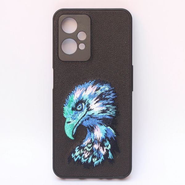Black Leather Blue Eagle Camera Ornamented for Oneplus Nord CE 2 Lite