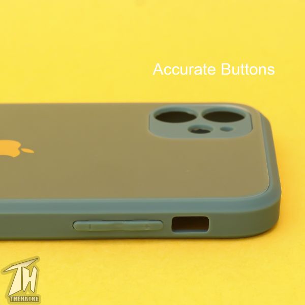 Dark green camera Safe mirror case for Apple Iphone 12