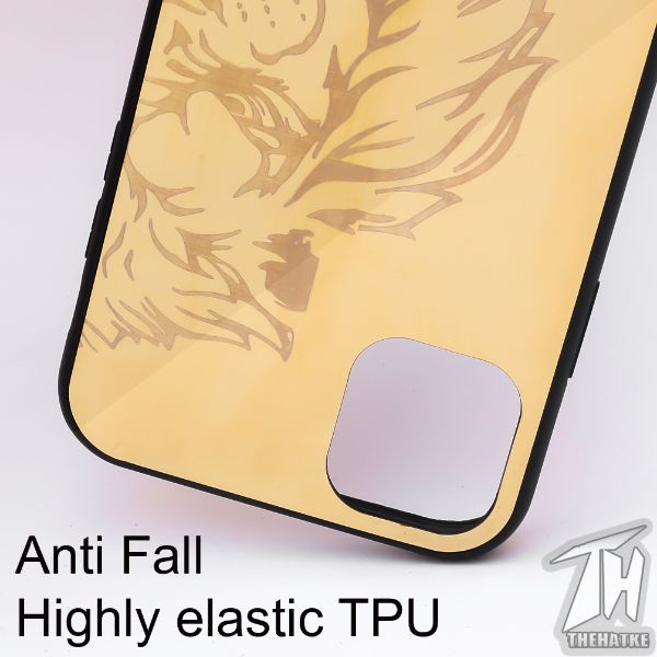 Golden Lion mirror Silicone Case for Apple Iphone 12