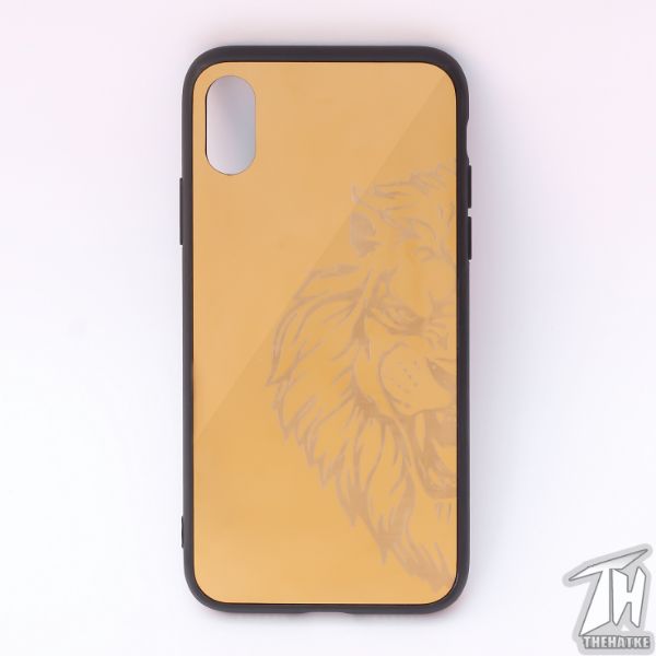 Golden Lion mirror Silicone Case for Apple Iphone Xr