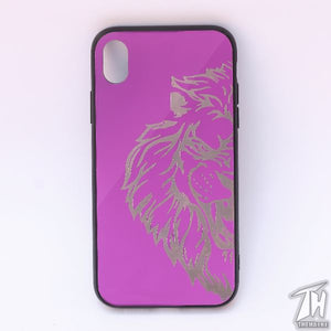 Purple Lion mirror Silicone Case for Apple Iphone X/Xs