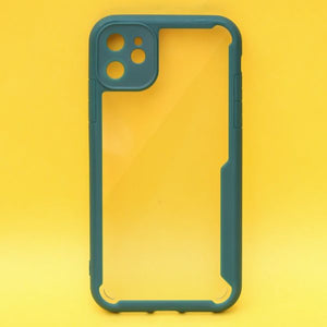Green Shockproof Transparent Silicone Case for Apple iphone 11