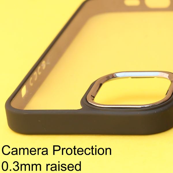 Black Metal Safe Transparent Case for Apple iphone 12 Pro