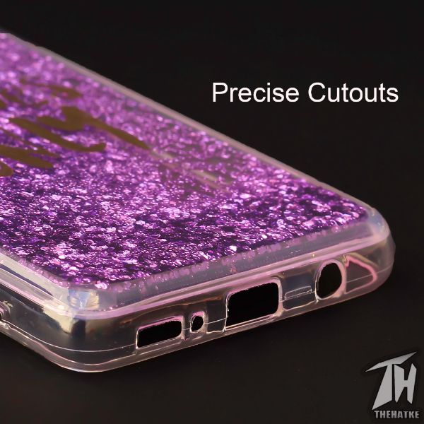 Purple Good vibes water glitter silicon case for Samsung A51