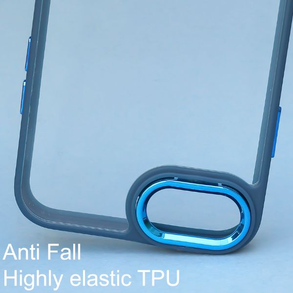 Dark Blue Metal Safe Transparent Case for Apple iphone 8