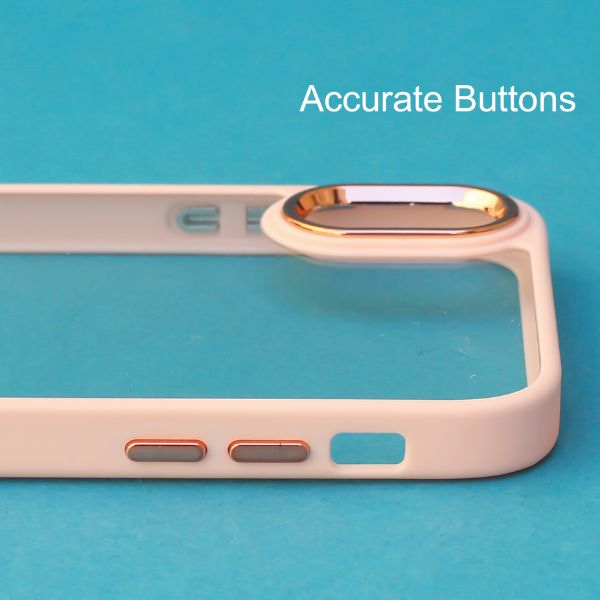 Peach Metal Safe Transparent Case for Apple iphone XR