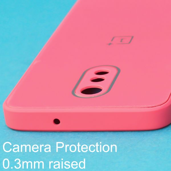 Dark Pink camera Safe mirror case for Oneplus 7