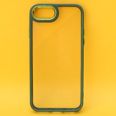 Dark Green Metal Safe Transparent Case for Apple iphone 7