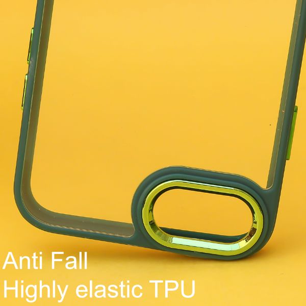 Dark Green Metal Safe Transparent Case for Apple iphone 8