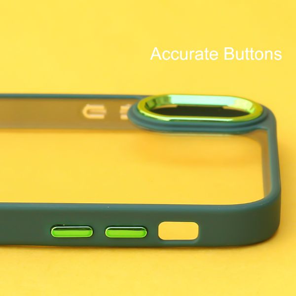 Dark Green Metal Safe Transparent Case for Apple iphone XR