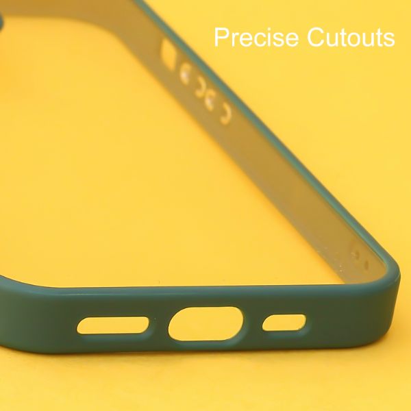 Dark Green Metal Safe Transparent Case for Apple iphone 14 Pro