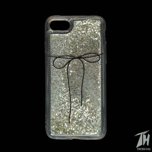 Golden Black bow glitter silicone case for Apple Iphone 7