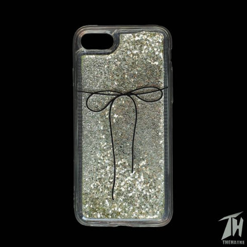 Golden Black bow glitter silicone case for Apple Iphone SE 2