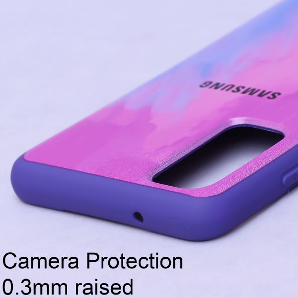 Magenta oil paint mirror case for Samsung S20