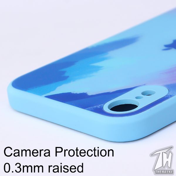 Marine oil paint mirror case for Apple iphone XR