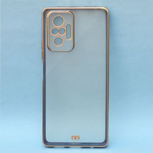 Blue Electroplated Transparent Case for Redmi Note 10 Pro Max
