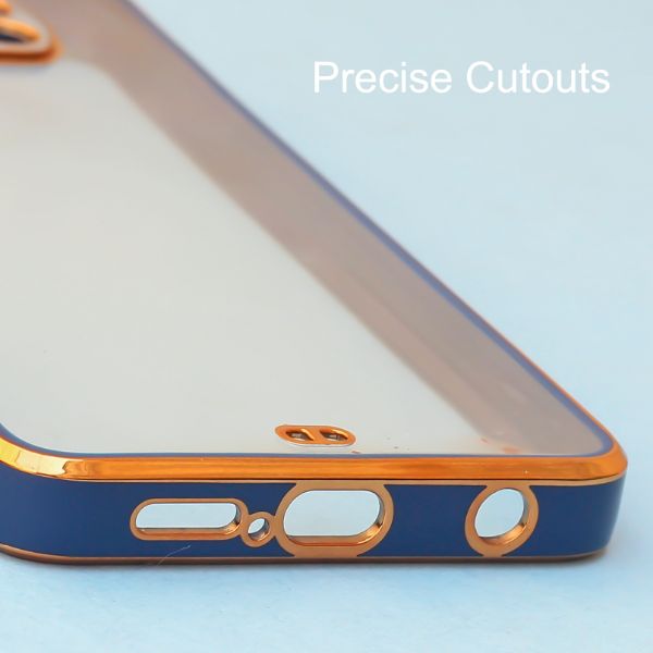 Blue Electroplated Transparent Case for Poco X3
