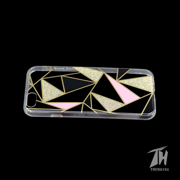 Golden Stripes Transparent Silicon case for Apple Iphone 8