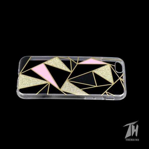 Golden Stripes Transparent Silicon case for Apple Iphone 8