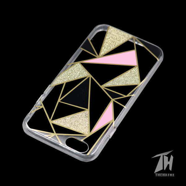 Golden Stripes Transparent Silicon case for Apple Iphone SE 2