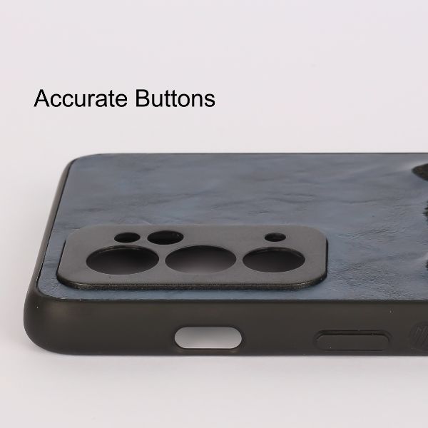 Dark Blue Leather Black Panther Camera Ornamented for Oneplus 9RT