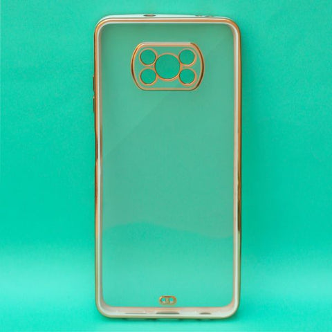White Electroplated Transparent Case for Poco X3