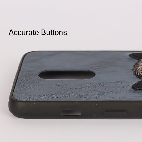 Dark Blue Leather Black Panther Ornamented for Oneplus 6T