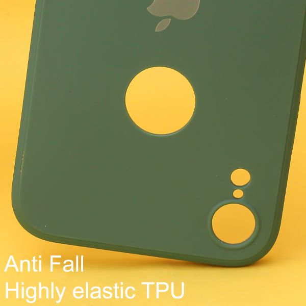 Dark Green Candy Logo Cut Silicone Case for Apple Iphone XR