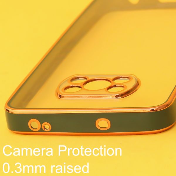 Dark Green Electroplated Transparent Case for Poco X3 Pro