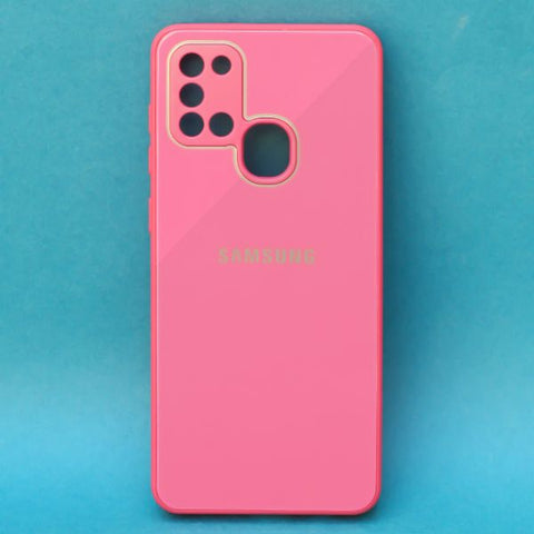 Dark Pink camera Safe mirror case for Samsung A21s