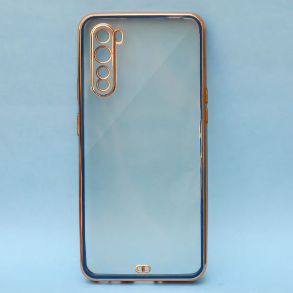 Blue Electroplated Transparent Case for Oneplus Nord