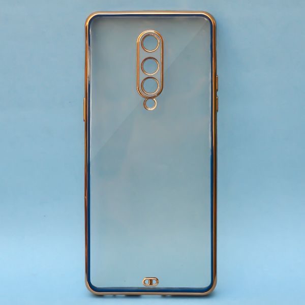 Blue Electroplated Transparent Case for Oneplus 8