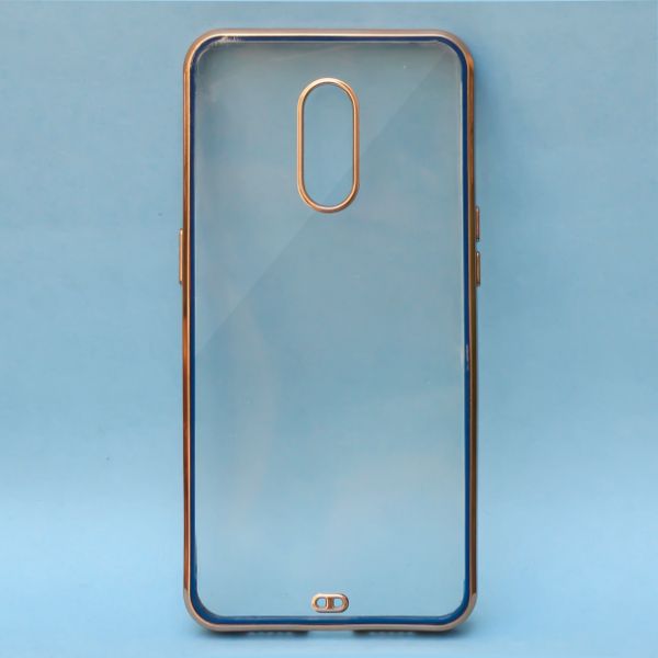 Blue Electroplated Transparent Case for Oneplus 7
