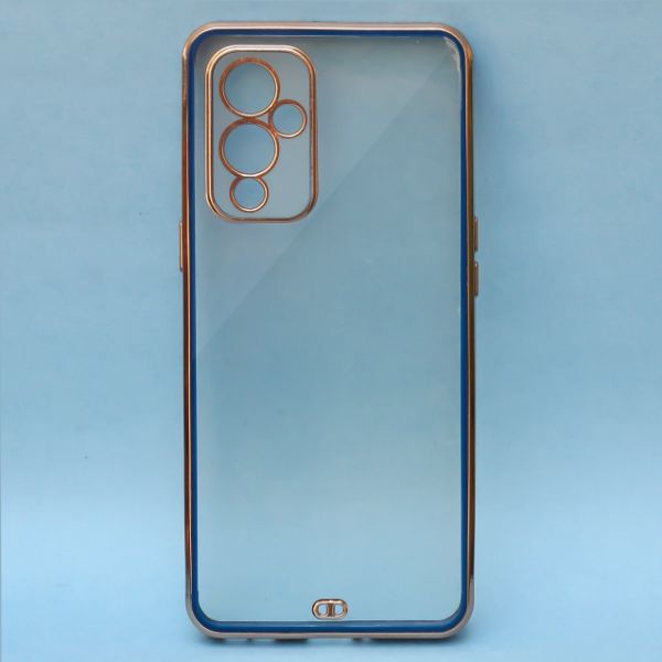 Blue Electroplated Transparent Case for Oneplus 9
