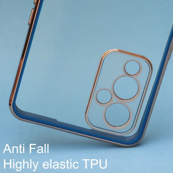 Blue Electroplated Transparent Case for Oneplus 9