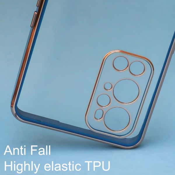 Blue Electroplated Transparent Case for Oneplus 9 Pro