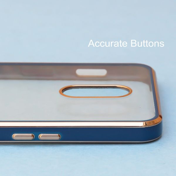 Blue Electroplated Transparent Case for Oneplus 7