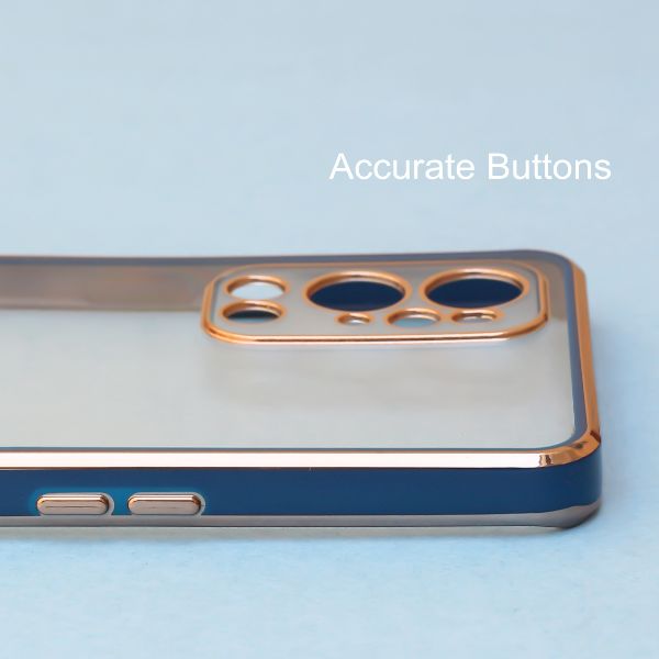 Blue Electroplated Transparent Case for Oneplus 9 Pro
