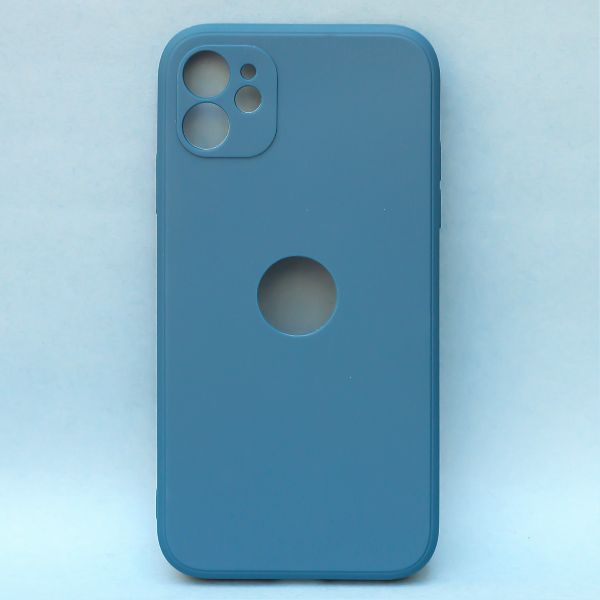 Cosmic Blue Logo Cut Candy Silicone Case for Apple Iphone 12 Mini