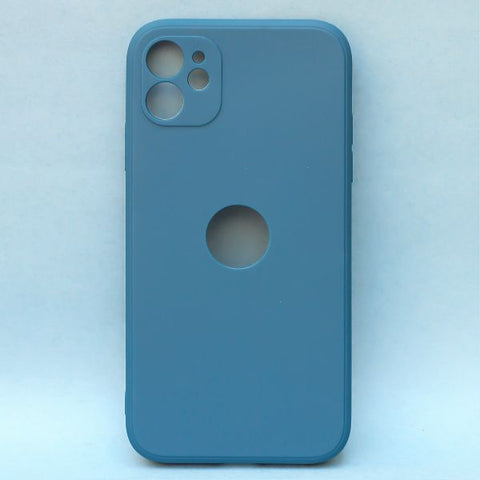 Cosmic Blue Logo Cut Candy Silicone Case for Apple Iphone 11