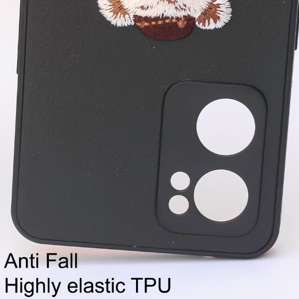 Black Leather Brown shirt Teddy Ornamented for Oneplus Nord CE 2