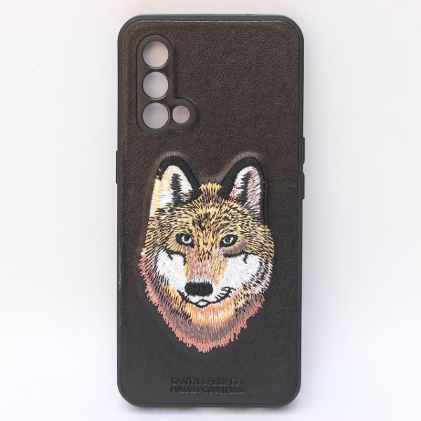 Black Leather Brown Fox Ornamented for Oneplus Nord CE
