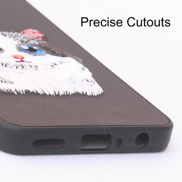 Black Leather Grey Rat Ornamented for Oneplus Nord CE 2