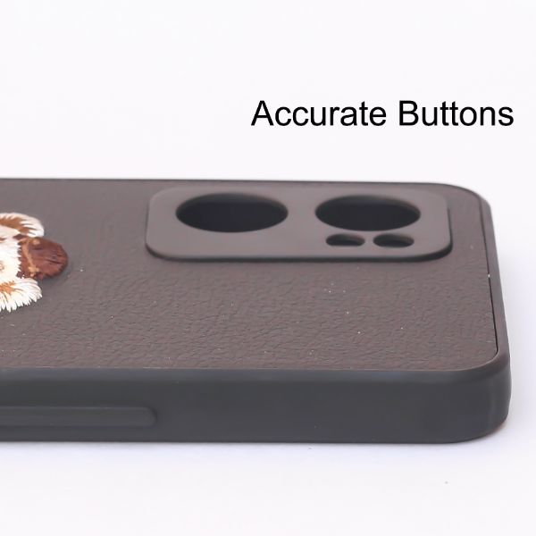 Black Leather Brown shirt Teddy Ornamented for Oneplus Nord CE 2